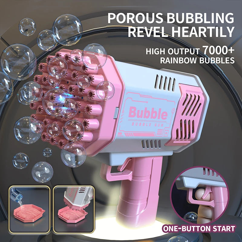 Machine à bulles 40 trous entièrement automatique avec lumière, pour l'extérieur, sans piles ni eau