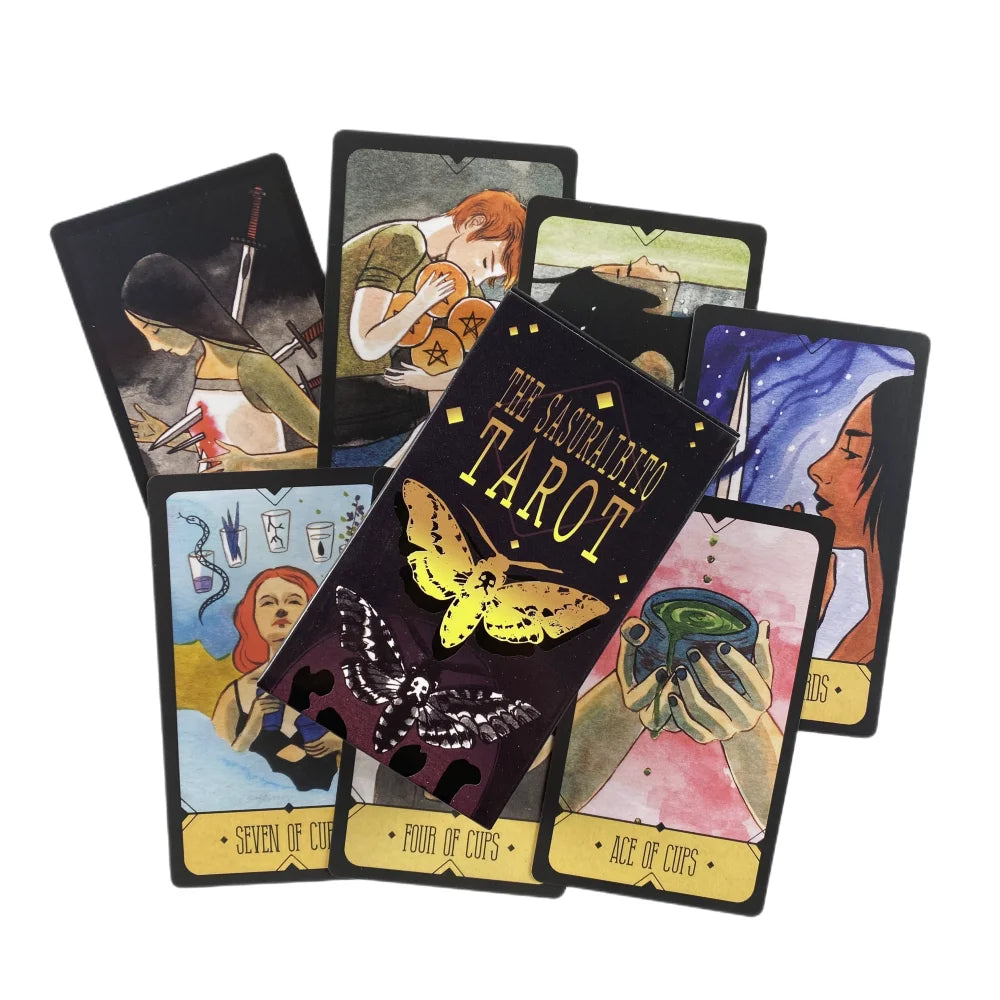 Le Tarot Sasuraibito, un jeu de 78 cartes oracle, édition divinatoire en anglais, jeux de société