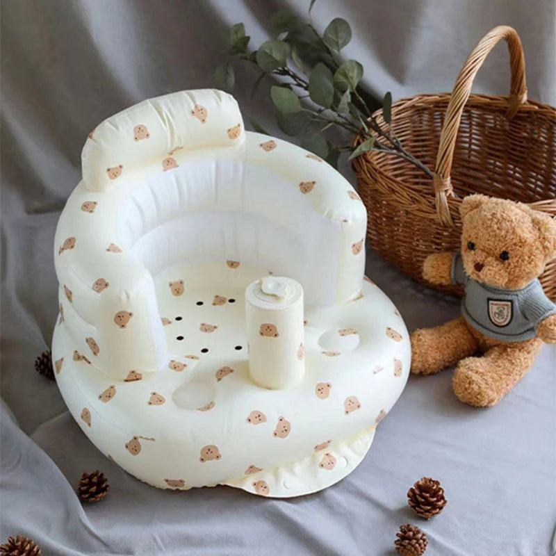 Canapé gonflable pour bébé, chaise de bain portable pour enfants, siège multifonctionnel en PVC, tabouret de bain pour s'asseoir