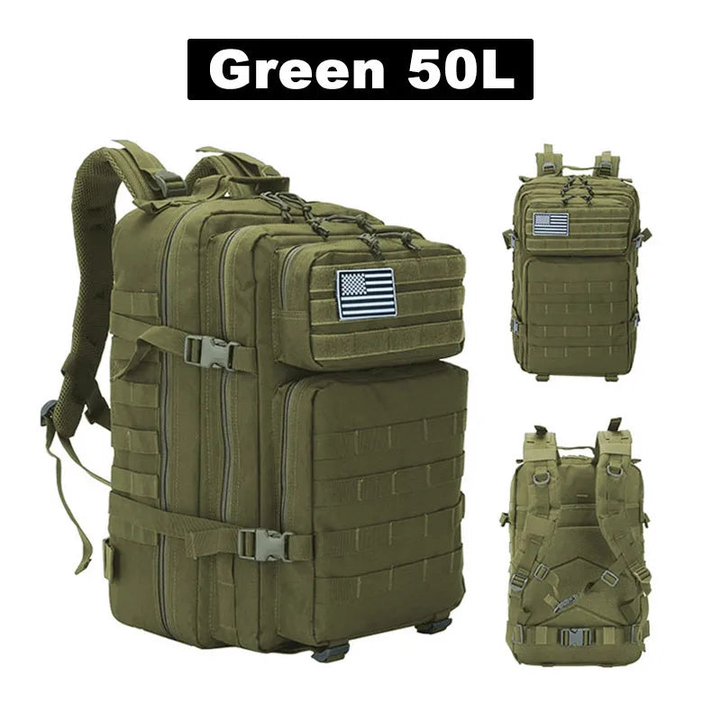 50L sac à dos tactique hommes voyage grande capacité sacs à dos hommes imperméable Sports de plein air sacs multifonctionnels