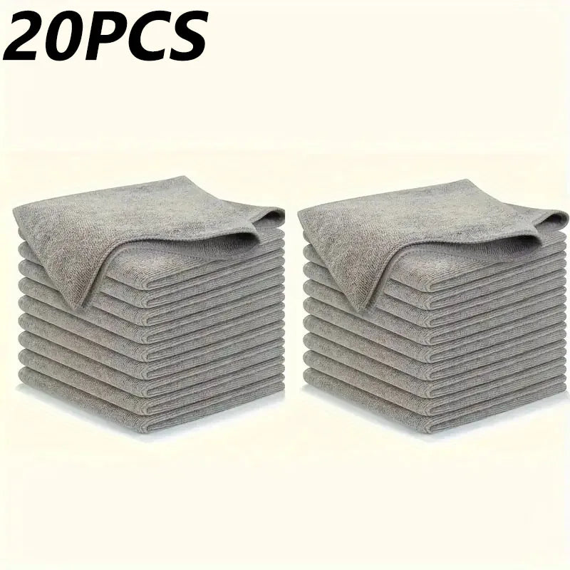 Chiffons de nettoyage en microfibre épaisse, non pelucheux, réutilisables et absorbants pour vitres de voiture.
