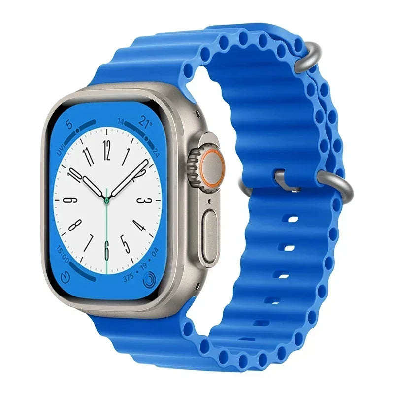 Bracelet océan en Silicone pour bracelets de montre Apple 45mm 46mm 40mm Ultra 2 49mm 44mm 41mm 38-42mm bracelet de sport série 10 9 8 7 6 5 4 SE