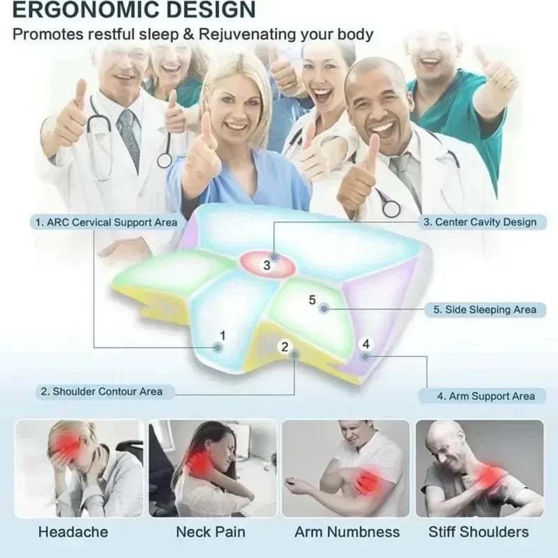 Oreiller à mémoire de sommeil papillon en mousse à mémoire de forme, oreiller profilé pour le cou, soulagement de la douleur, soutien de l'estomac, oreiller confortable