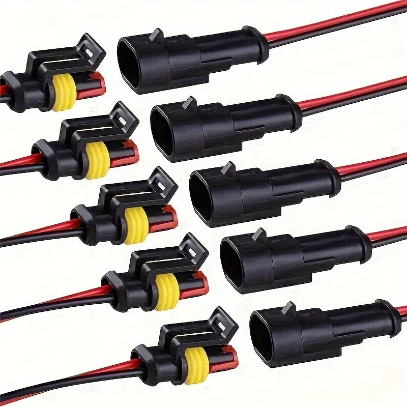 Lot de 10 connecteurs électriques à 2 broches, fiches mâle et femelle 18 AWG, connecteurs à déconnexion rapide pour voiture et camion