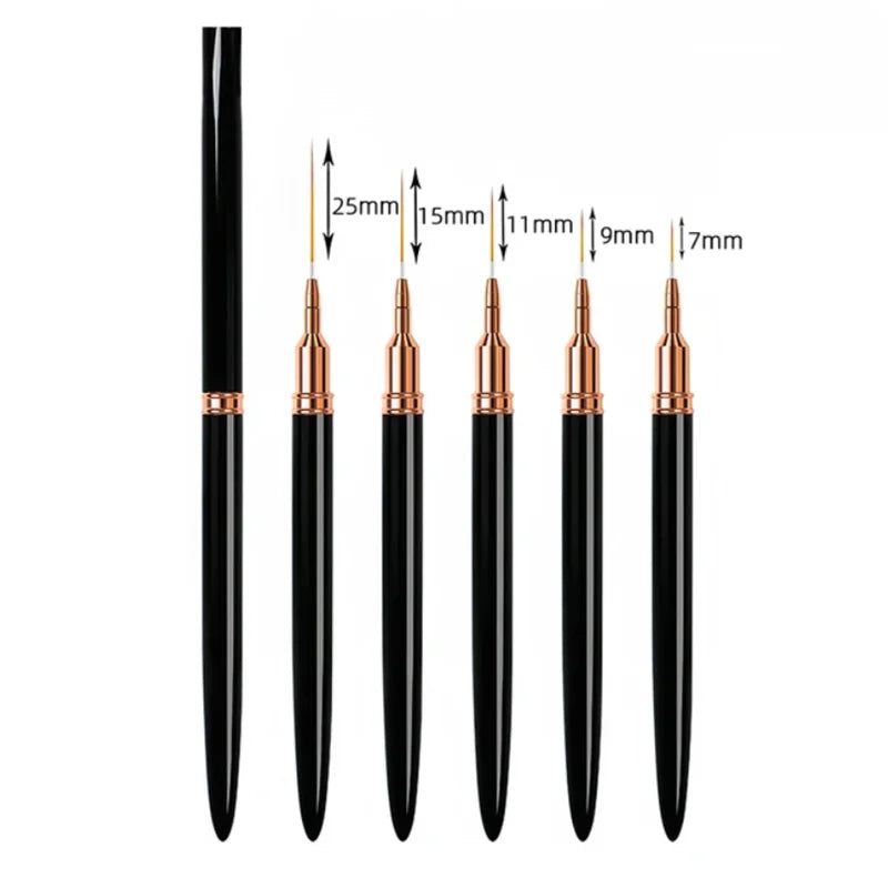 LINMANDA Nail Art Liner Brushes Long Lines Liner Brush UV Gel Polish Painting Nail Design Brush Metal Handle Nail Drawing Pens