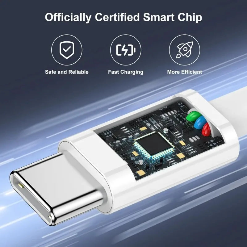 3 pièces câble USB C vers USB C 100W câble de chargeur de charge rapide prend en charge la charge rapide pour iPhone 16 15 Samsung Xiaomi Huawei etc.