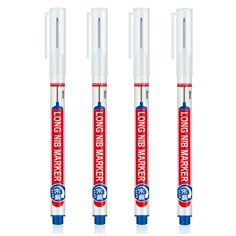 Marqueurs à tête de pointe longue pour stylo perforateur en métal, étanche, salle de bains, décoration du bois, multi-usages, 4 pièces/ensemble 20mm