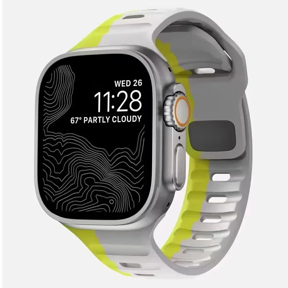 Bracelet en Silicone souple pour Bracelet de montre Apple Ultra 49mm 44mm 45mm 42mm 41mm 42mm 38mm, Bracelet de montre Sport iwatch série 8 7 6 5