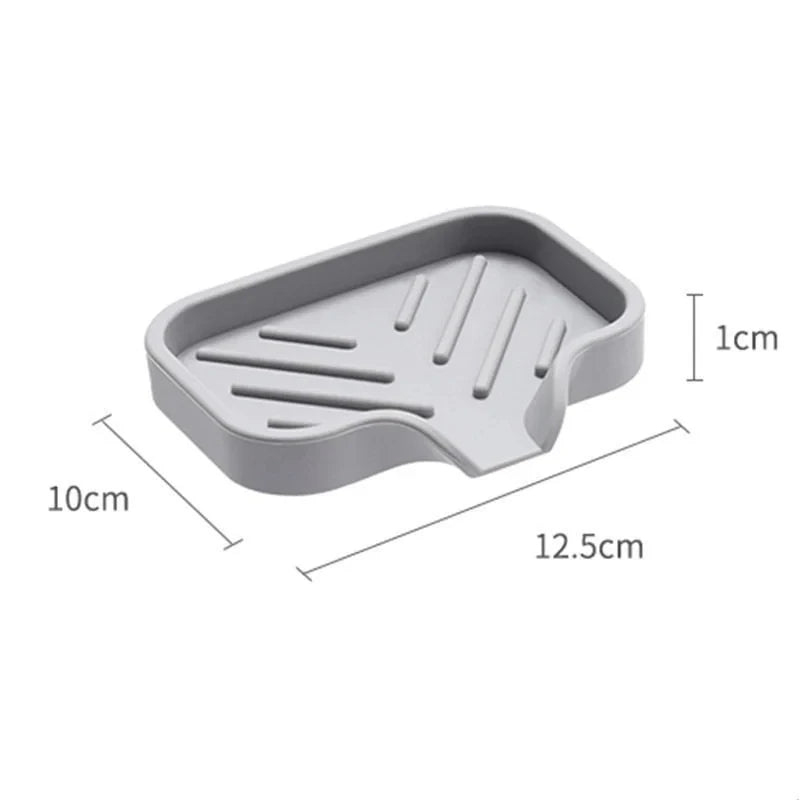 Kitchen Sink Sponge Holder Silicone Soap Dish Bar Soap Holder Self Draining Anti-slip Storage Rack Bathroom Kitchen Supplies