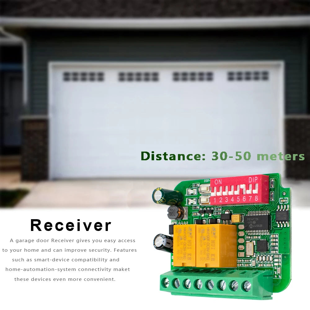Contrôleur récepteur de porte de garage AC/DC 9V-30V 12V 24V 85-250V 2CH 300MHz à 868MHz 433MHz Module relais de commande à distance de portail