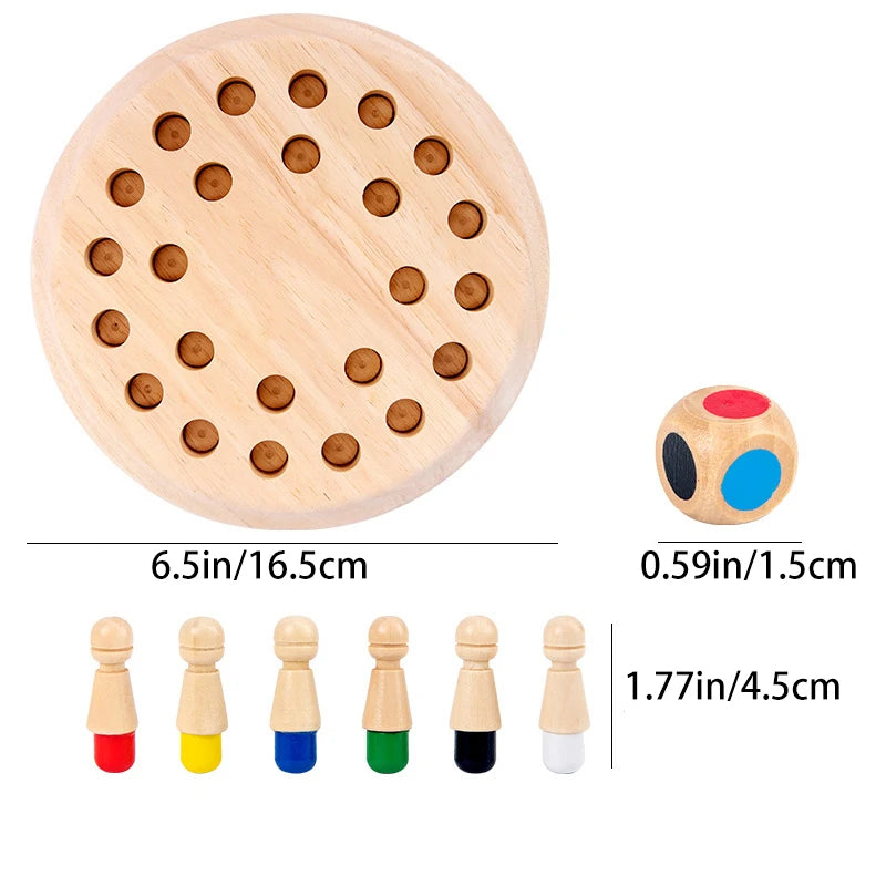 Jeu d'échecs en bois avec allumettes et mémoire, jeu de logique éducatif et intelligent, jouet d'interaction parent-enfant, cadeau pour enfants