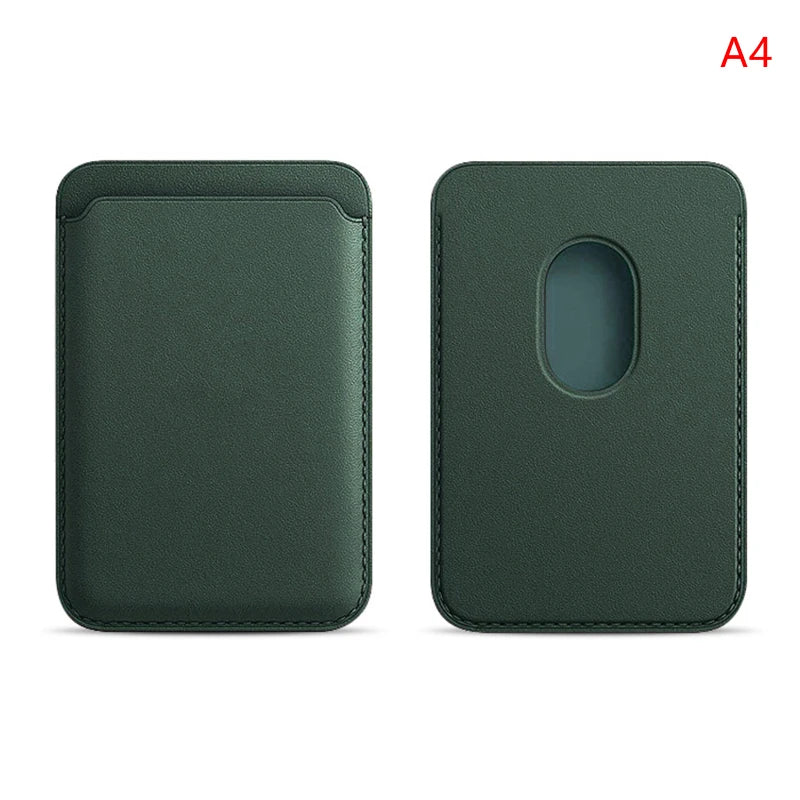 Étui porte-carte magnétique IPhone 16 15 13 14 12, pochette pour cartes, étui en cuir Magsafing avec autocollant arrière, housse de poche pour cartes