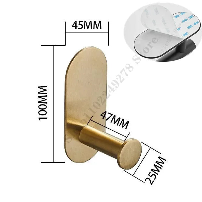 Support mural adhésif pour essuie-tout sous meuble, pour la cuisine et la salle de bain. Porte-rouleau d'essuie-tout doré