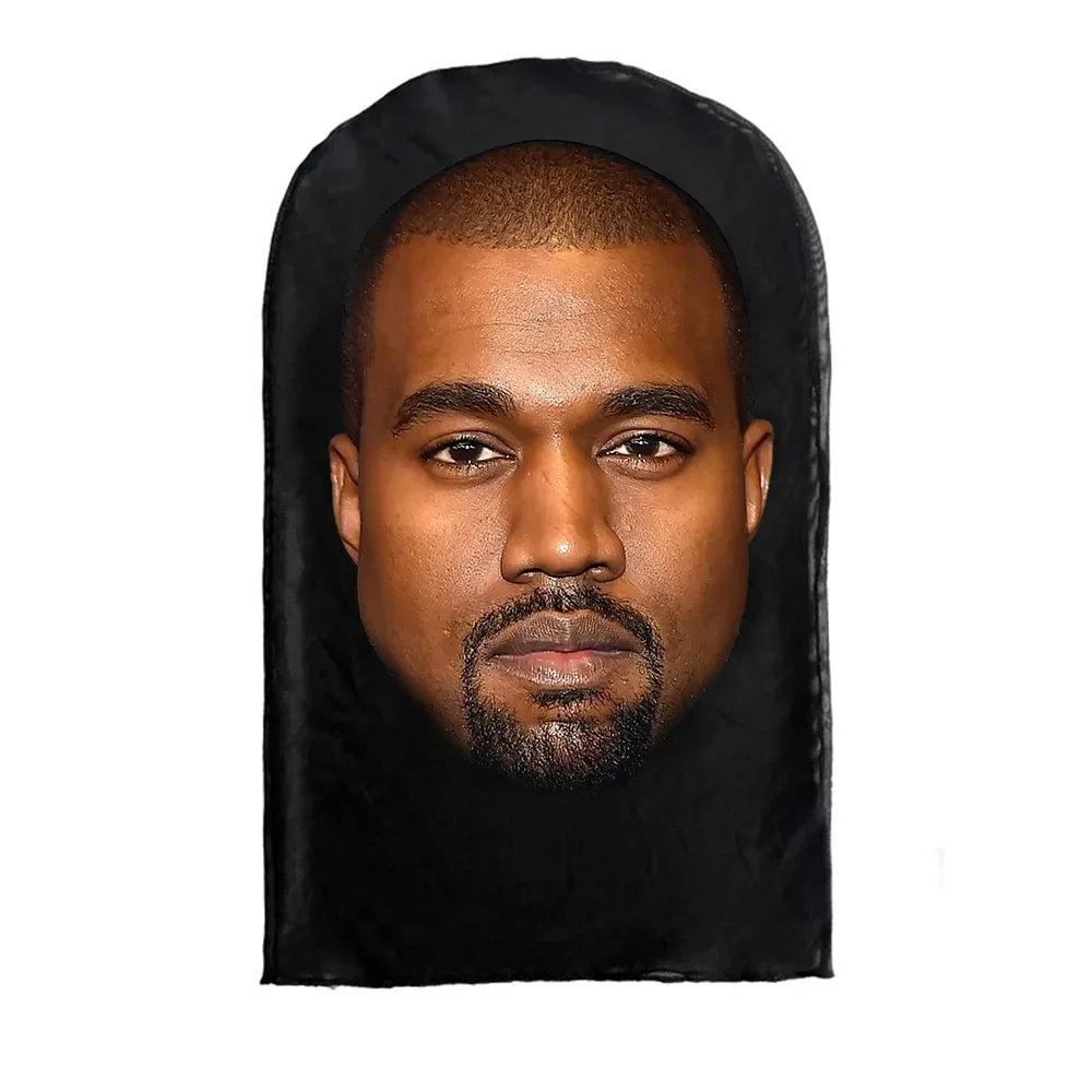 Masque Kanye imprimé en 3D pour cosplay, masque intégral en maille extensible pour hommes et femmes, déguisement de rôle, cagoule tendance pour Halloween