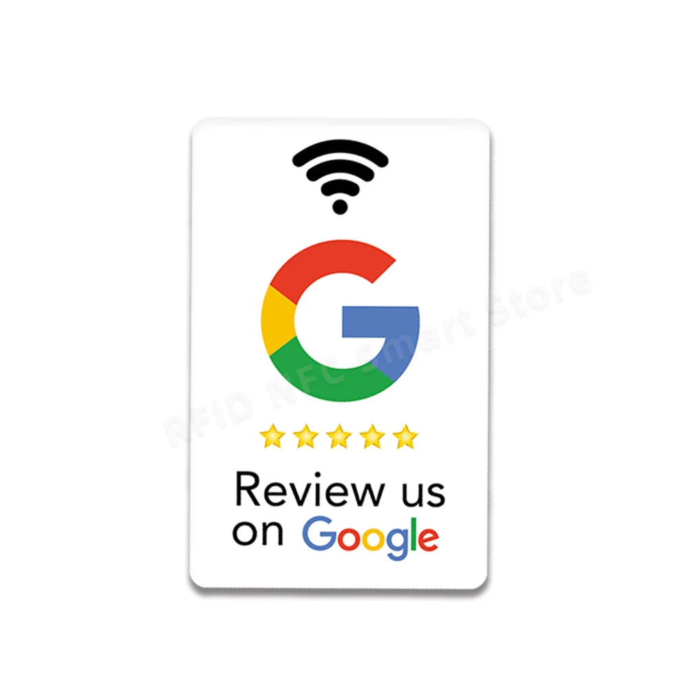 Cartes de critique Google NFC Android/iPhone Tap URL Écriture Cartes de critique sociale professionnelle Sticker arrière Carte NFC personnalisée