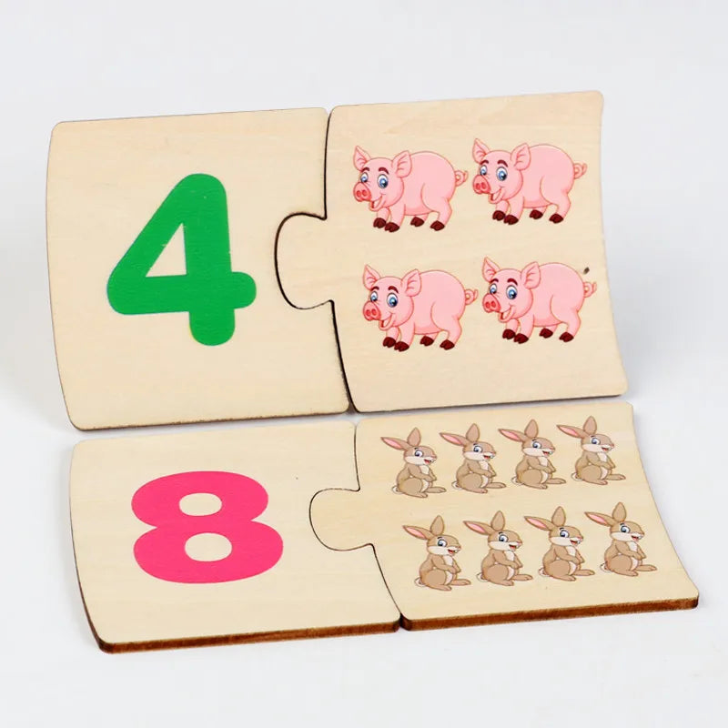 Boîte à fer à repasser pour enfants - Jeu de puzzle en bois avec animaux et nourriture - Jeu d'éveil à la logique et jouets éducatifs