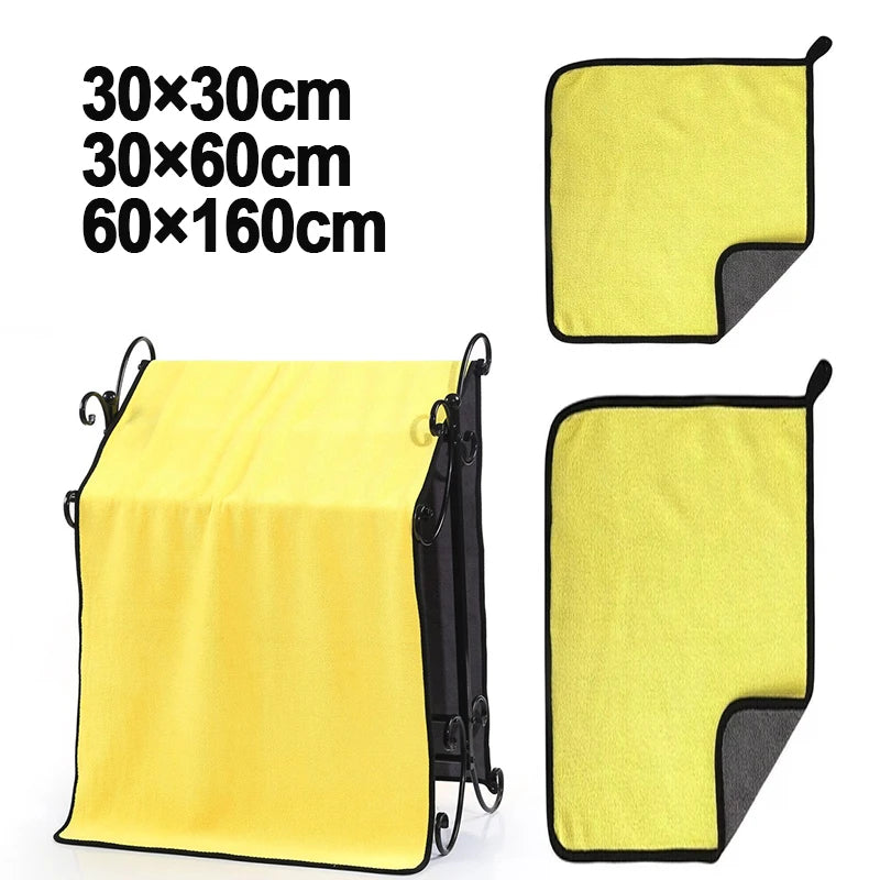 Serviette de lavage de voiture Ultra douce, chiffon d'entretien de voiture en microfibre, chiffon de séchage de nettoyage de voiture, chiffons de nettoyage à Double couche