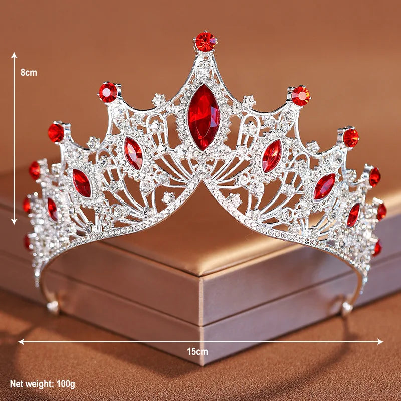 Couronne de mariée en cristal argenté, ornée de strass, idéale pour les mariages et les fêtes