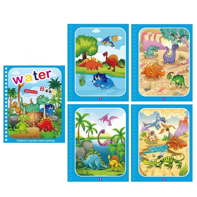 Carnet de dessin à l'eau réutilisable 1P - Bloc de peinture magique sans dégâts avec stylo à eau rechargeable