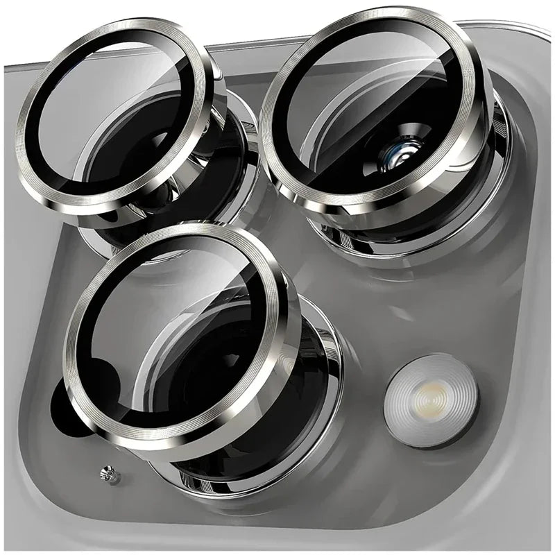Lot de 2 à 3 protections d'objectif en métal pour iPhone 11, 12, 13, 14, 15 Pro Max, 15, 14 Plus, 13, 12 Mini et iPhone 14 Pro Max