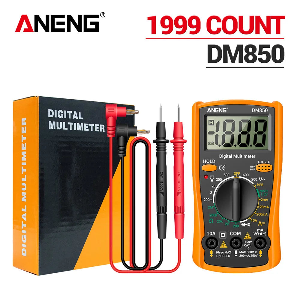 ANENG – multimètre numérique automatique professionnel DM850, 1999 points, testeur automatique de tension AC/DC, outil de détection d'ampèremètre de courant Ohm