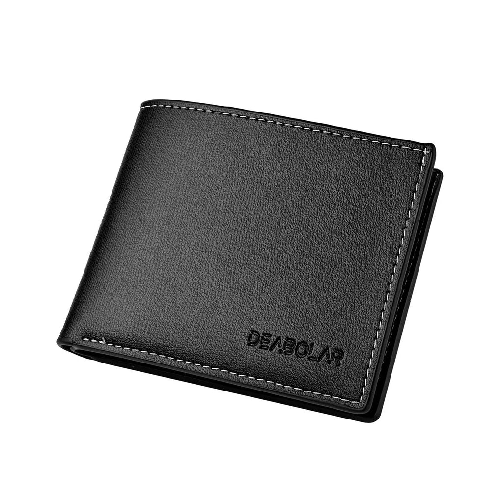 Portefeuille court en cuir Pu pour hommes, Style fin, pliable, pour jeunes hommes, porte-cartes de crédit