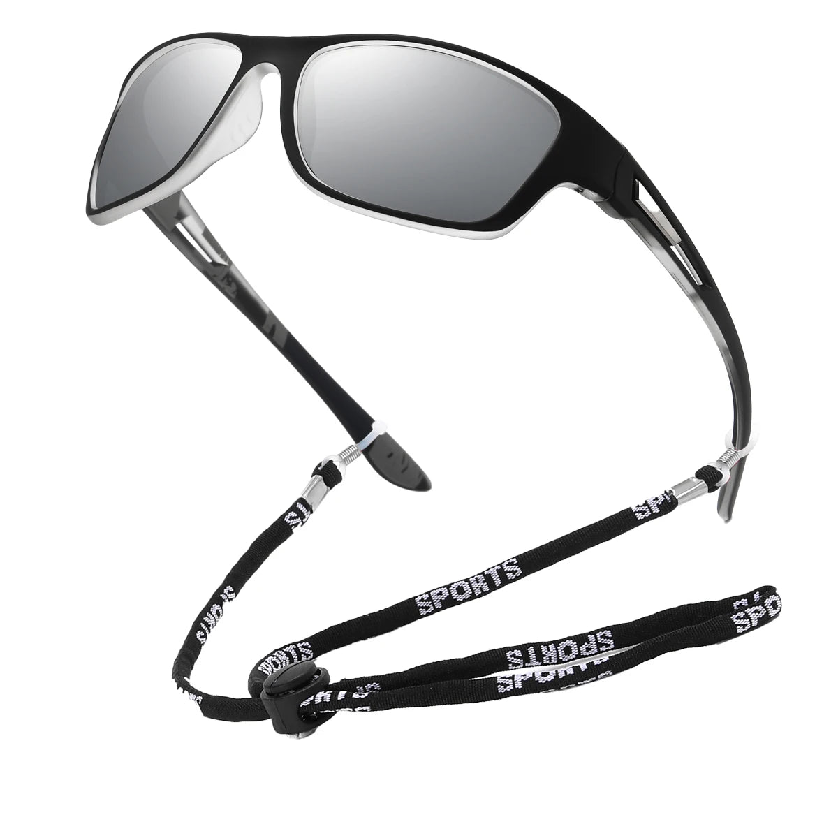 Lunettes de soleil polarisées de sport avec chaîne pour hommes, marque de styliste rétro, cyclisme, escalade, pêche, UV400