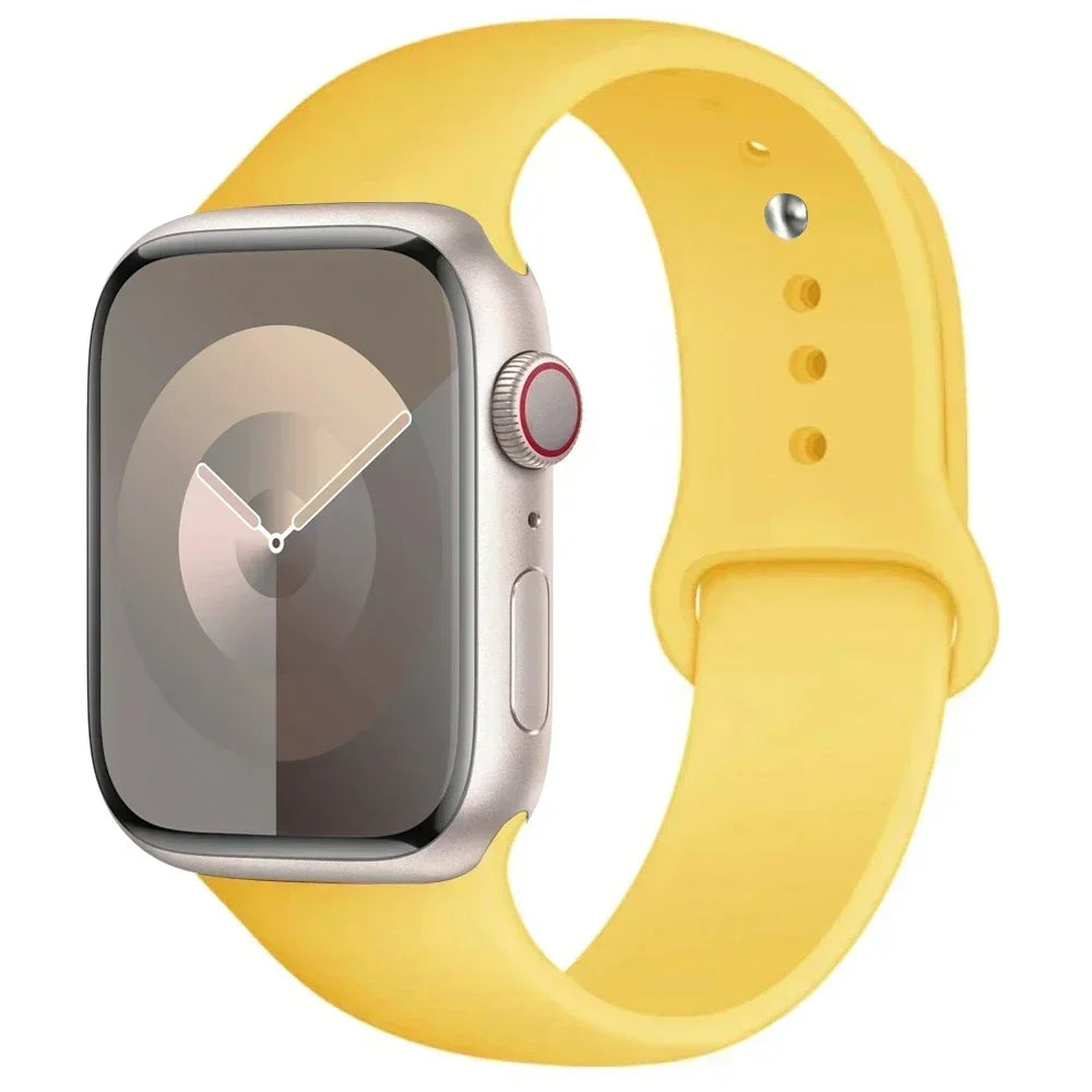 Bracelet en Silicone pour Apple Watch, 44mm 45mm 40mm 41mm 42-46mm, bracelet de sport iwatch série 8 7 6 5 4 9 10 11 SE-Ultra 2/3 49mm