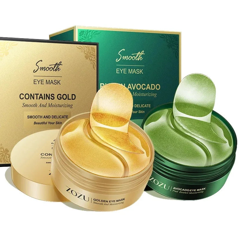 60/120 pièces Masques pour les yeux à l'avocat et à l'or Hydratants et raffermissants Atténuant les poches et les cernes Patchs pour les yeux anti-rides