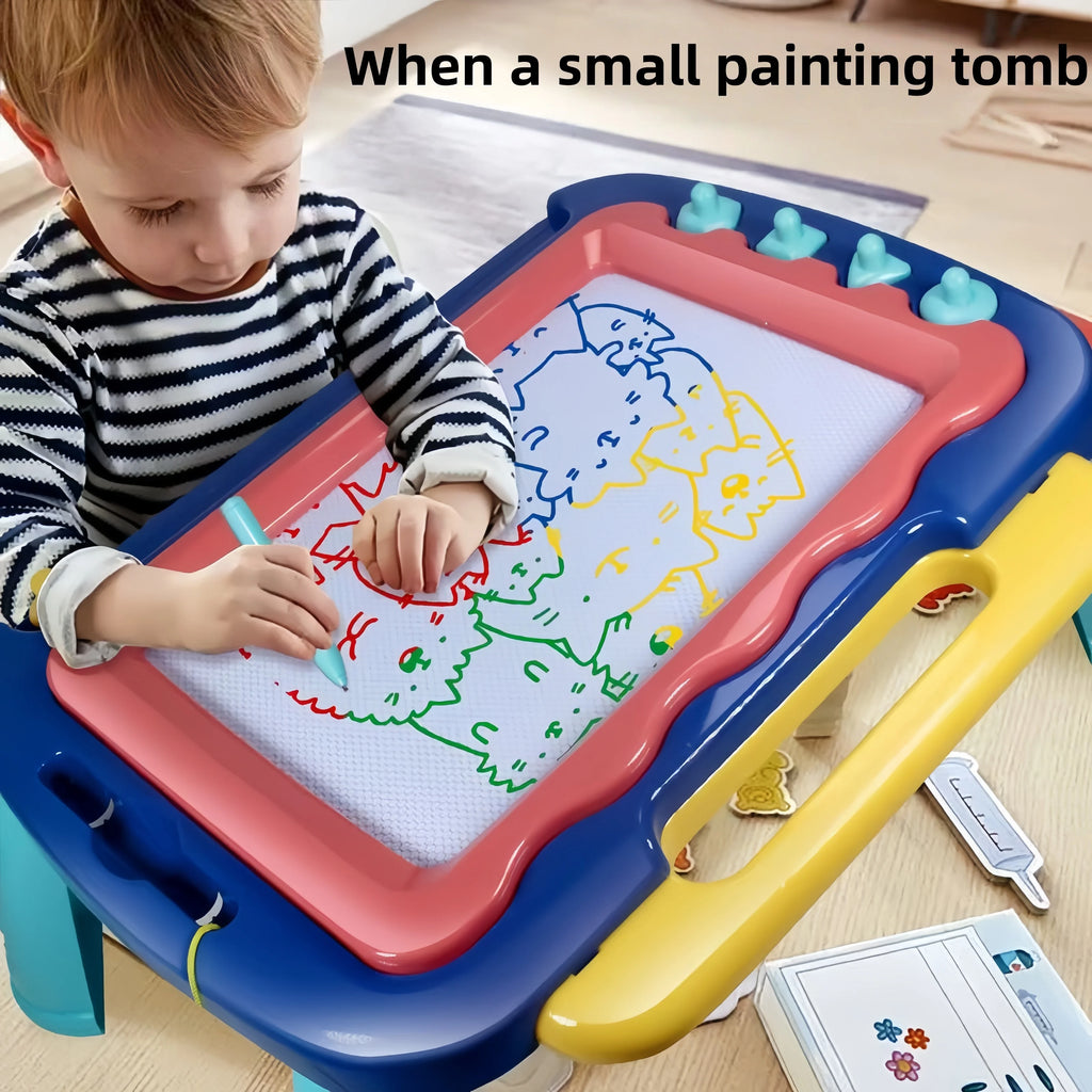 Tableau magnétique pour bébé aux couleurs vives, très grand jouet pour enfants, tableau à dessin et à écrire effaçable à sec, avec ventouse magnétique pour l'éveil des tout-petits
