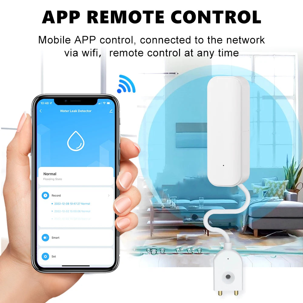 Capteur de niveau d'eau WiFi/Zigbee, alarme de fuite Tuya, détecteur de fuite et d'inondation, application Smart Life, alerte d'eau, alarme de débordement, système de sécurité