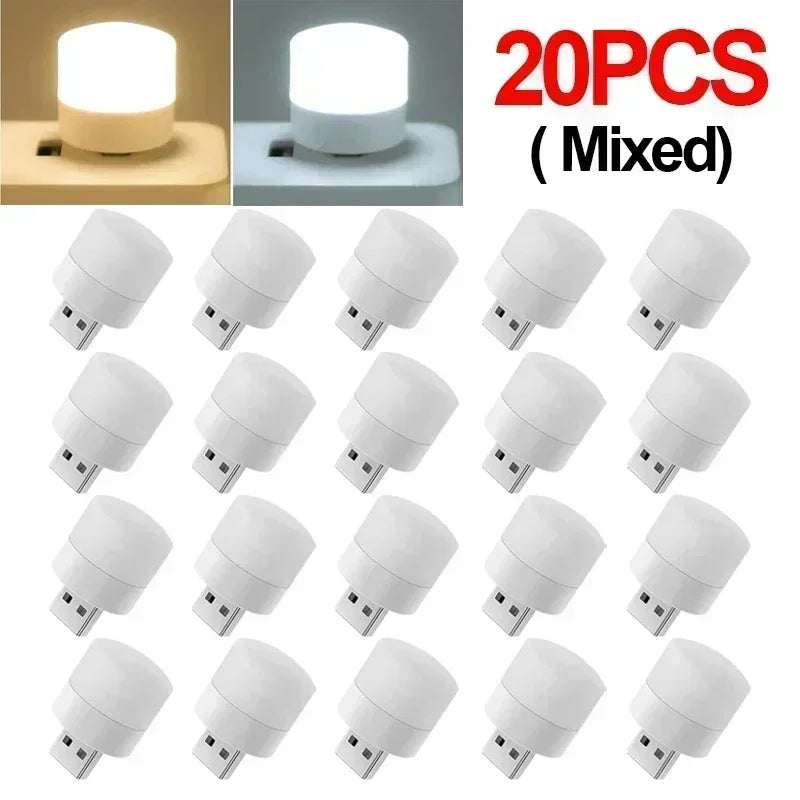 Mini USB lumière lampe à LED lumières Table chambre prise livre de nuit lecture articles de décoration blanc chaud protection des yeux en gros chambre