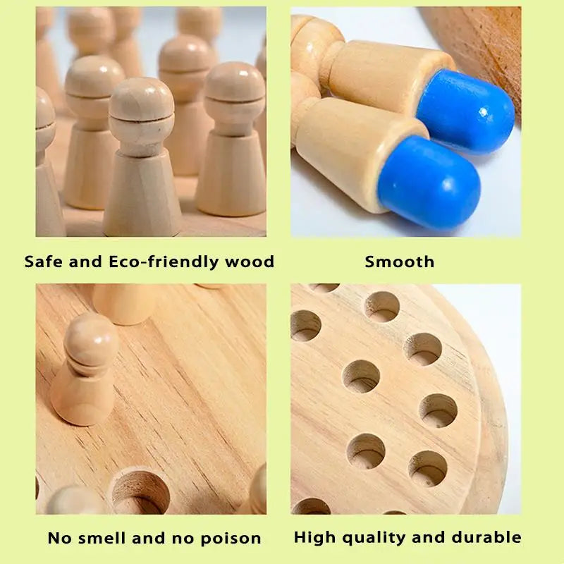 Puzzle en bois, jouet Montessori éducatif, apprentissage sensoriel des couleurs, jeu de mémoire BeBe, jeu d'échecs avec allumettes, jeu de société pour enfants