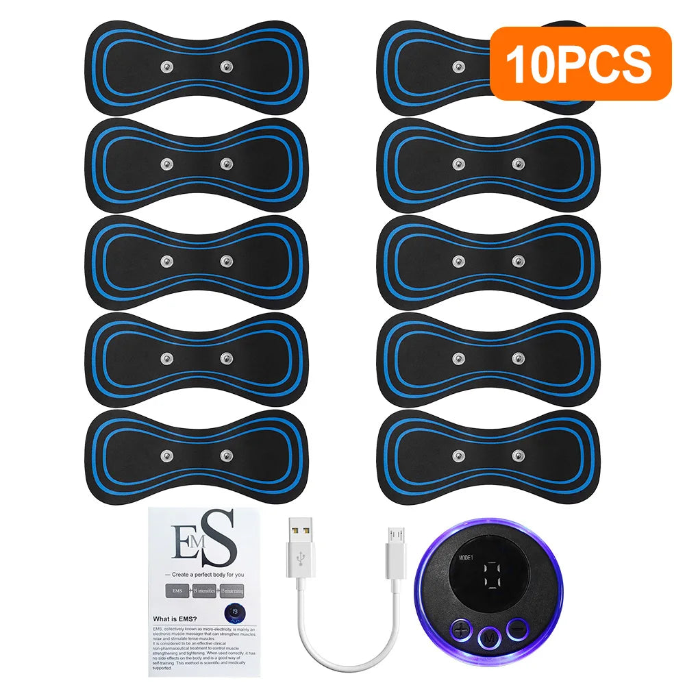 EMS Neck Massager Portable TENS Pulse Machine Cervical Neck Back Patch Muscle Stimulator Pain Relief Massage Tool