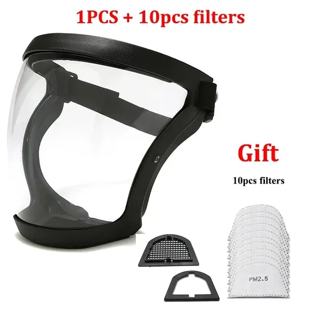 Masque de protection intégrale pour le visage, écran de protection faciale transparent, accessoires et gadgets de cuisine
