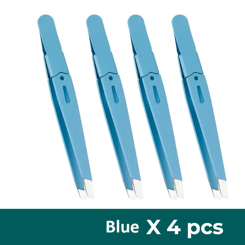 Pince à sourcils colorée, beauté des cheveux, extracteur de poils fins, en acier inoxydable, pinces à sourcils inclinées, outils de maquillage