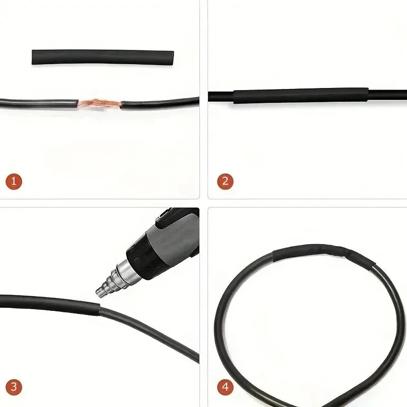 Kit d'assortiment de gaines thermorétractables, 127 pièces, connexion électrique, câble enroulé de fil électrique, rétrécissement étanche 2:1