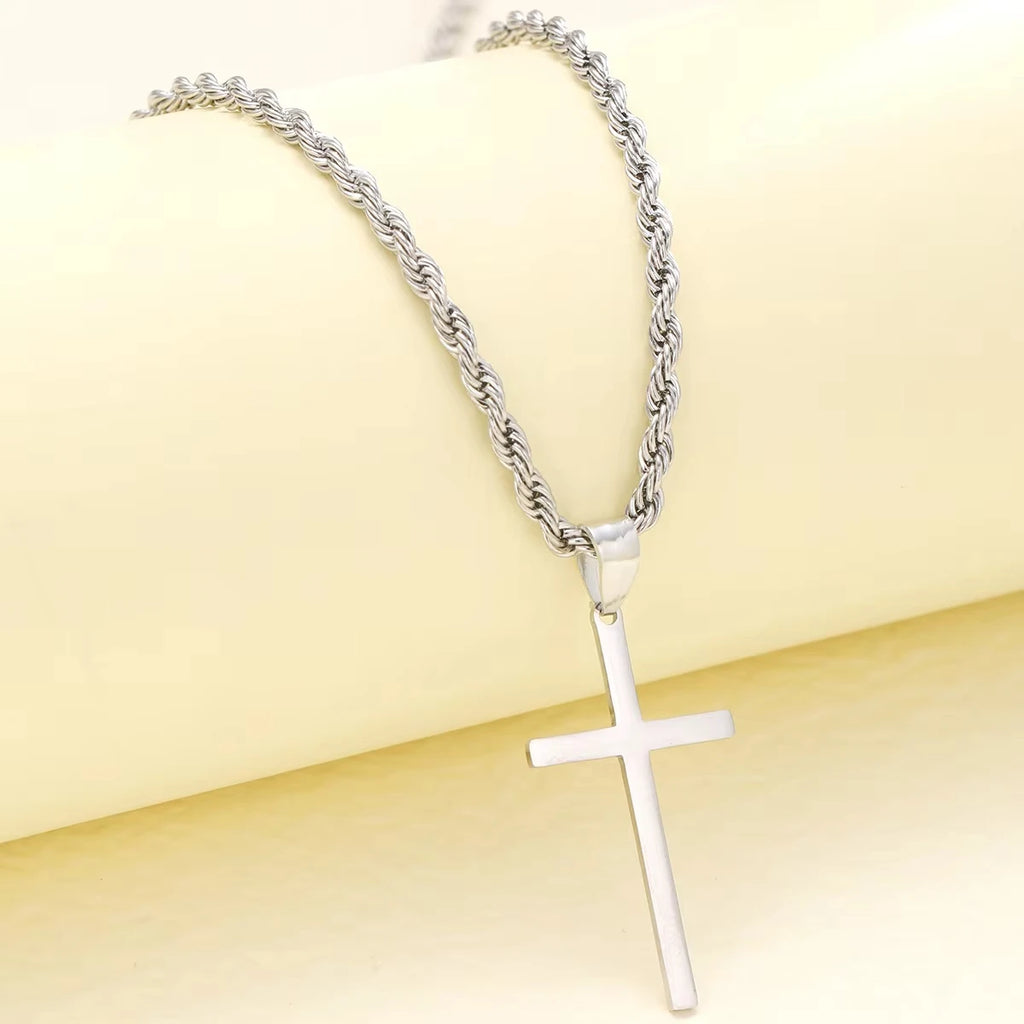 Nouveau collier pendentif croix pour hommes et femmes, bijoux en or minimalistes, collier pour hommes et femmes