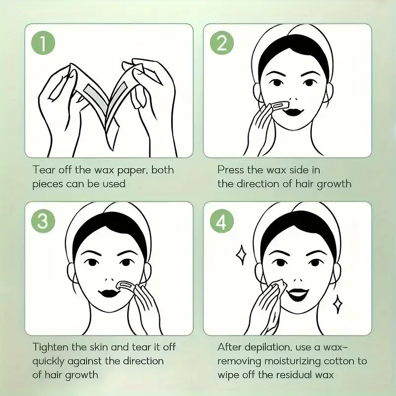 10/20/30/50 bandes de cire dépilatoire pour l'épilation du visage, du cou, des bras, des jambes et du corps. Outils de beauté.