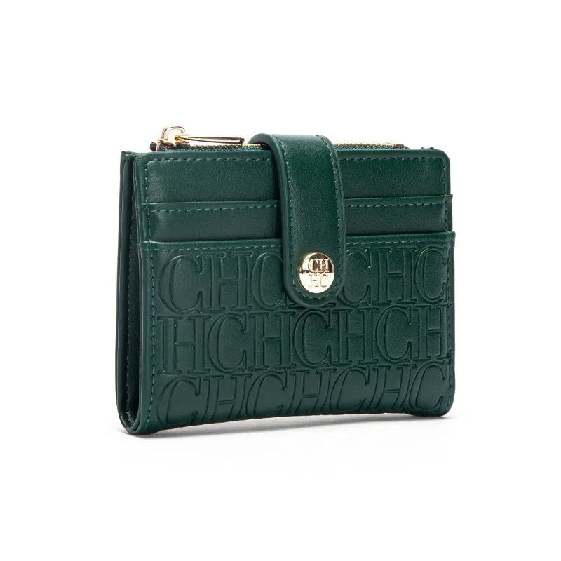 Luxury Brand Classic Retro Square Design Card Case Fashion Button Classic Folding Money Clip Compact Lightweight Luxury Women