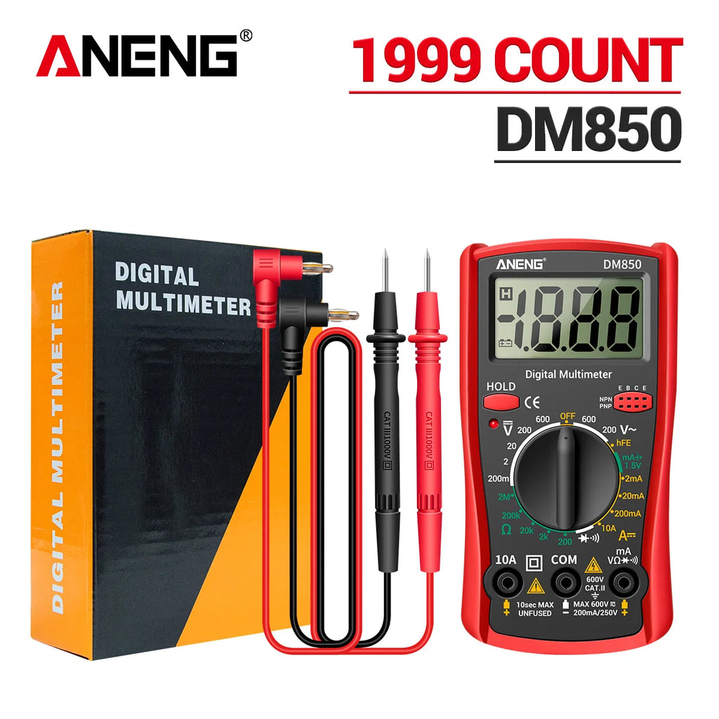 ANENG – multimètre numérique automatique professionnel DM850, 1999 points, testeur automatique de tension AC/DC, outil de détection d'ampèremètre de courant Ohm