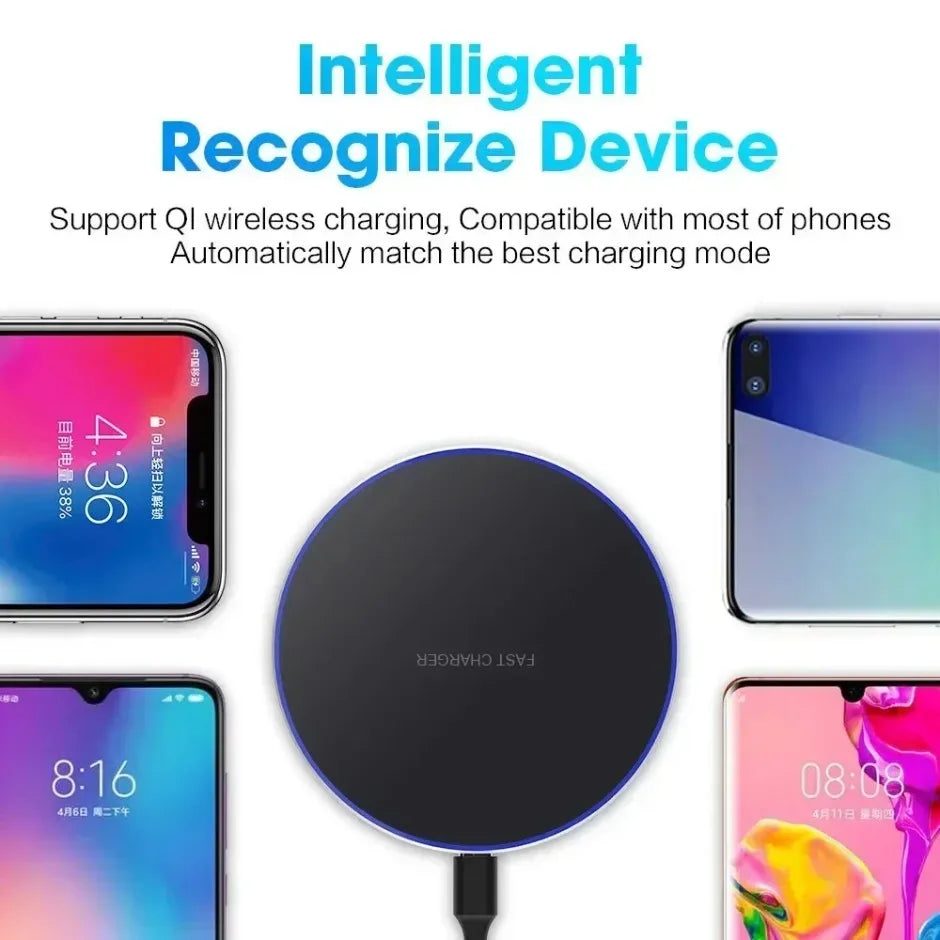 Station de charge rapide par induction pour Samsung S23/S22, Xiaomi et Huawei. Chargeur sans fil 2 en 1 pour iPhone 12-16 Pro Max