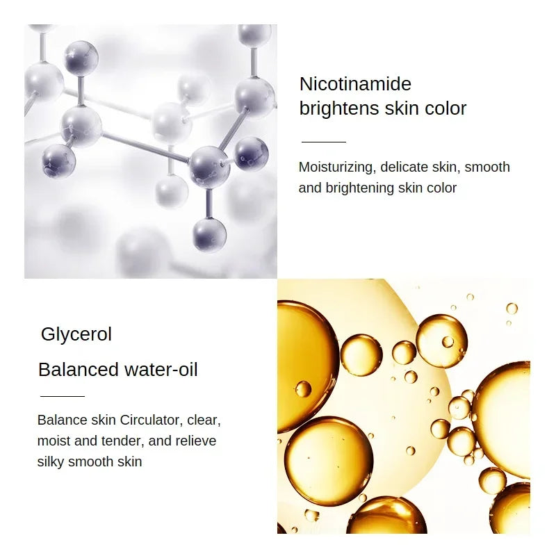 Sérum visage raffermissant à l'acide hyaluronique, à l'or 24 carats et à la nicotinamide : revitalisant, hydratant, resserre les pores, illumine le teint