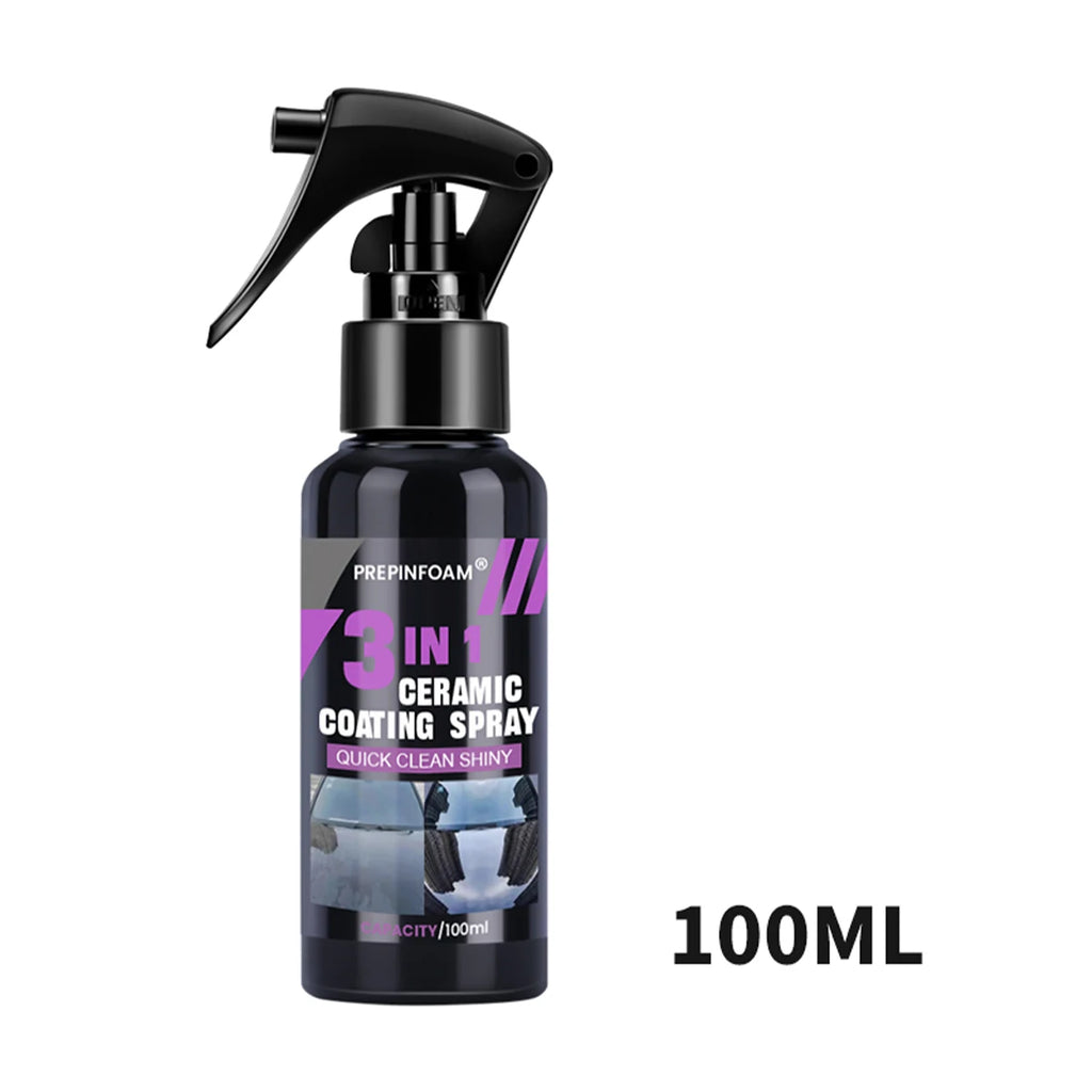 Spray de revêtement liquide en céramique 3 en 1 pour voiture, couche hydrophobe Nano cristal, Agent de polissage, peinture à haute brillance, cire de Protection, soins de voiture