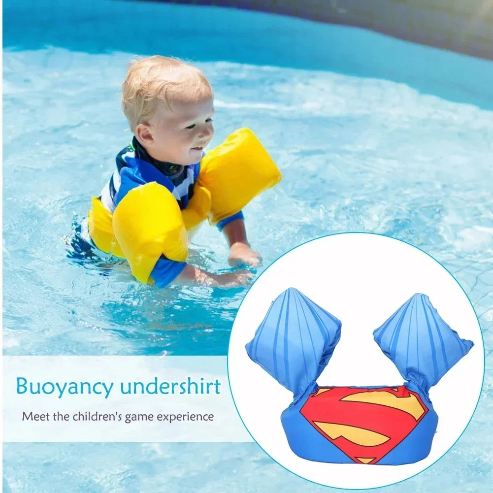Gilet de sauvetage pour bébé avec manches rondes et motifs de dessin animé, combinaison de sécurité aquatique pour enfants, jouet de croissance