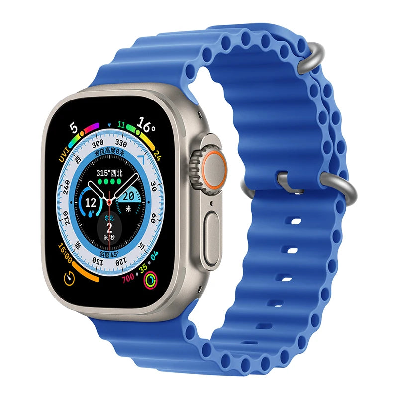 Bracelet océan en Silicone pour bracelets de montre Apple 45mm 46mm 40mm Ultra 2 49mm 44mm 41mm 38-42mm bracelet de sport série 10 9 8 7 6 5 4 SE