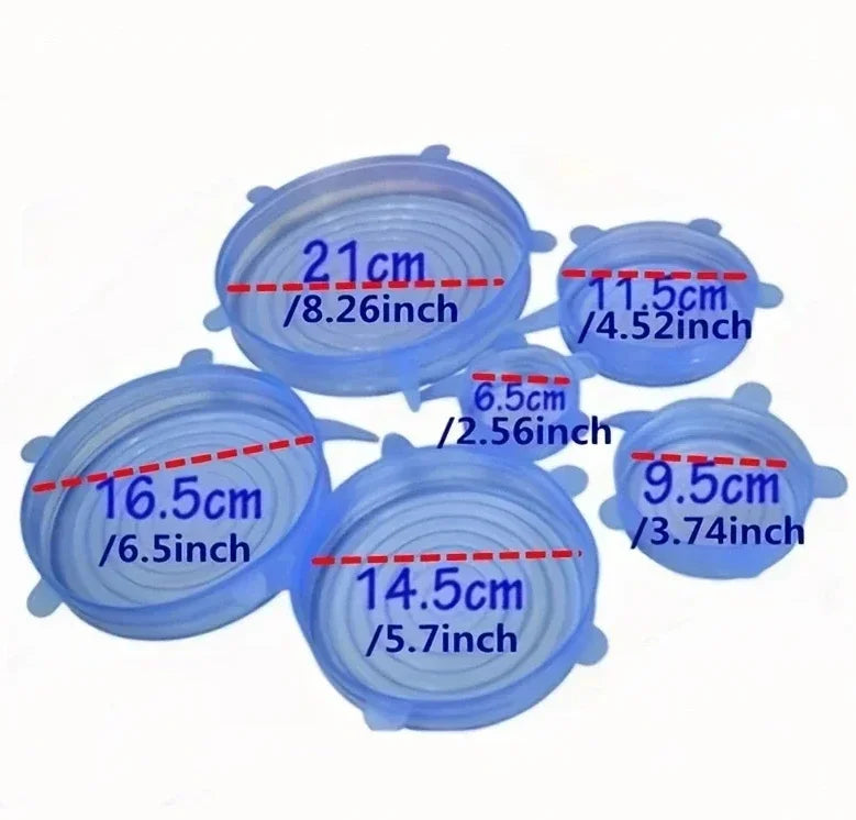 6 pièces/ensemble ustensiles de cuisine en Silicone Transparent conservation de la fraîcheur couvercle de bol universel extensible réfrigérateur four à micro-ondes scellé