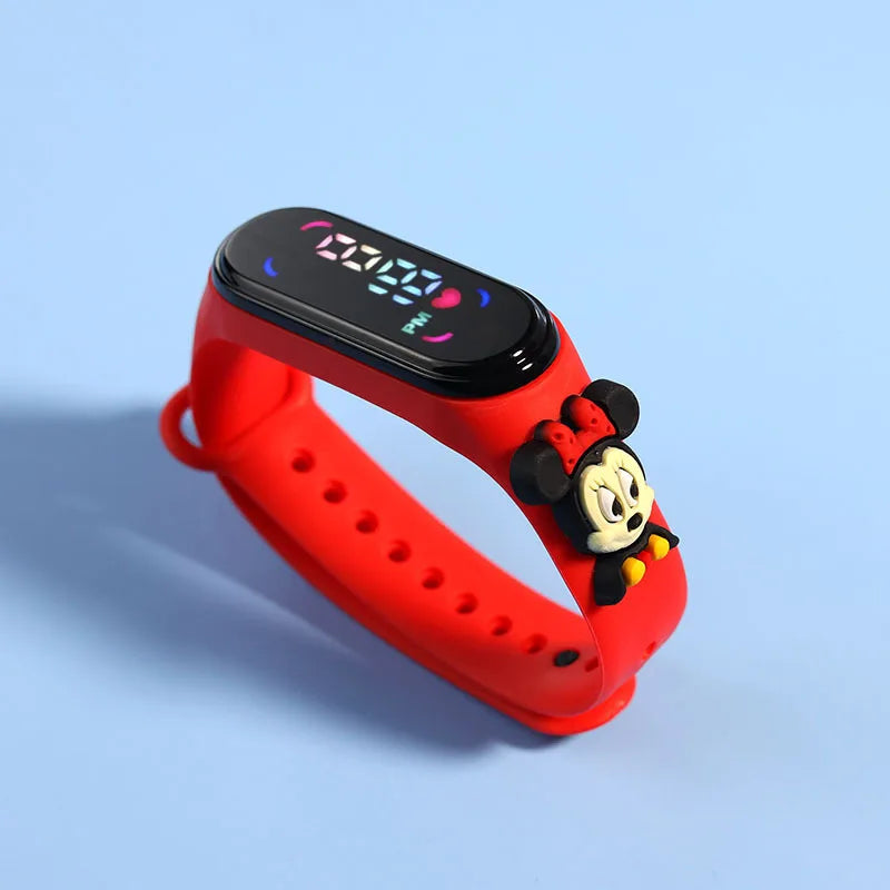 Disney Fashion Mickey Children Watches For Girls Electronic Bracelet Sports Touch LED  Doll Kids Watch Women Waterproof Clock
