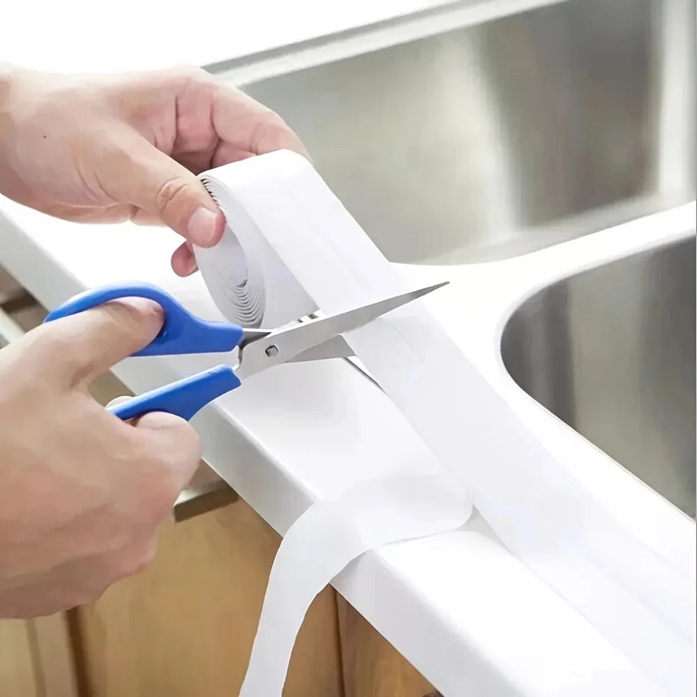 Bande d'étanchéité en PVC pour salle de bain, baignoire et toilettes : ruban adhésif imperméable et anti-moisissure pour évier de cuisine et angles de murs