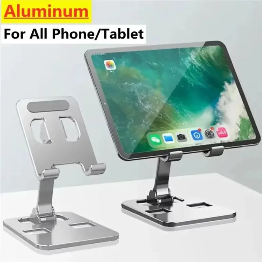 Support de bureau pliable universel Muzisn pour téléphone et tablette, compatible iPhone 12, 13, 14, 15 et 16 pouces, avec support en métal.
